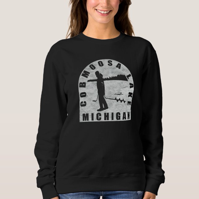 Cobmoosa Lake Isfiske Michigan   T Shirt (Framsida)