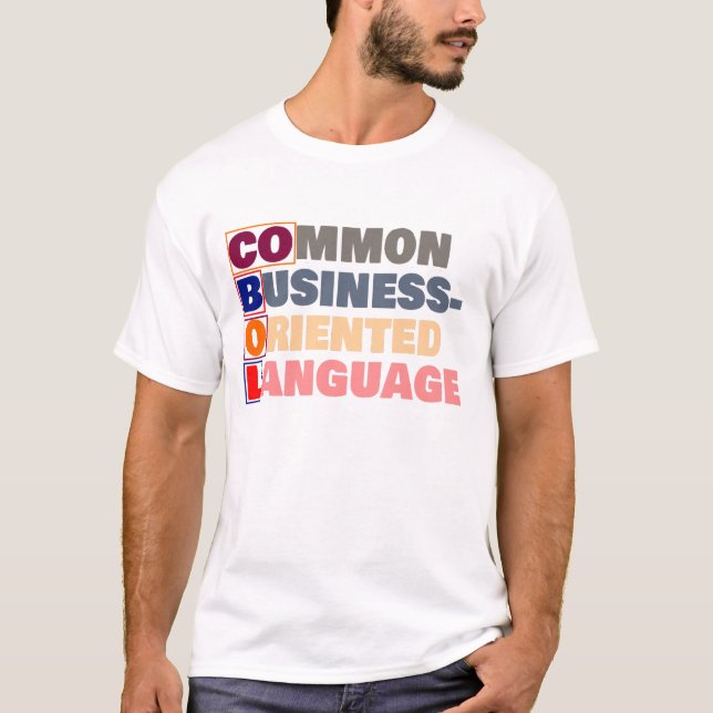 COBOL är Common Business-Oriented Language T Shirt (Framsida)
