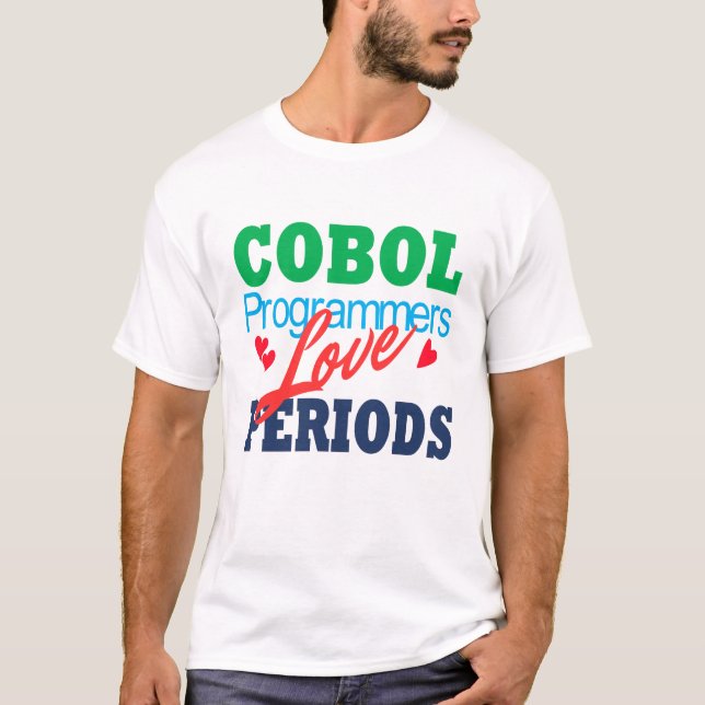 Cobol-programmerare älskar punkter t shirt (Framsida)