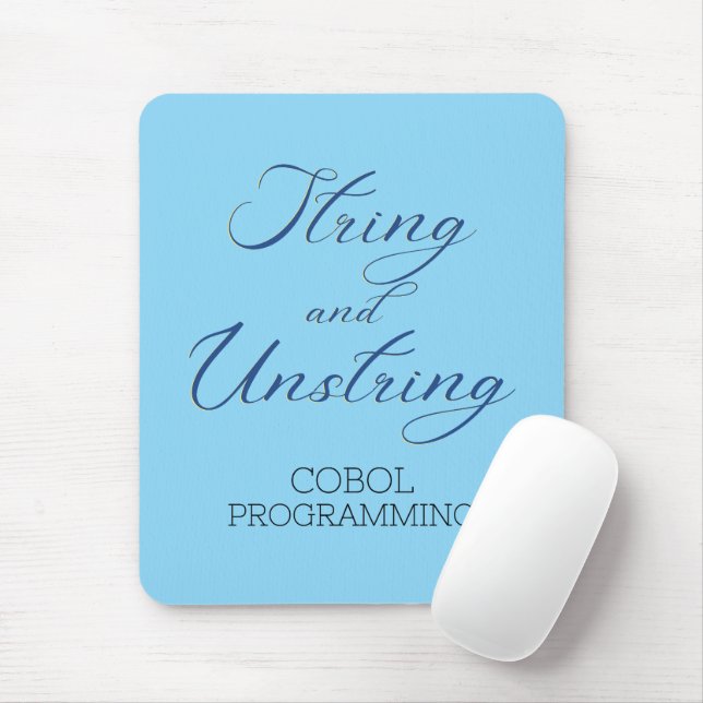 Cobol programmering String och Unstring Verb Musmatta (Med mus)