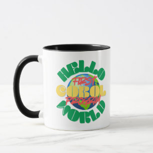 Cobol-programmerings Hello World-första program Mugg