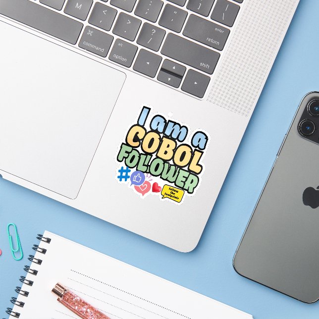 Cobol programmeringsspråk anhängare klistermärken (Laptop med iPhone)