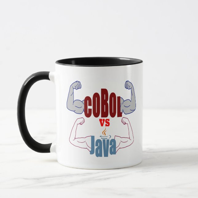 Cobol vs Java programmeringsspråkens uppgörelse  Mugg (Vänster)