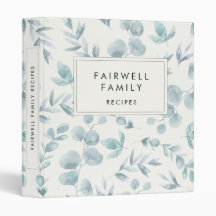 Cobook Watercolor eucalyptus Family Recipes