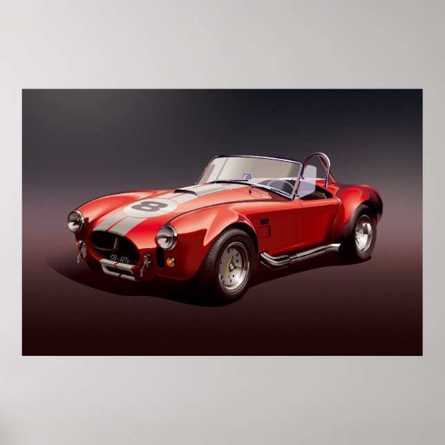 Cobra-427s röd Poster (Framsidan)