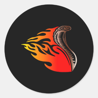 cobra-flamdesign runt klistermärke