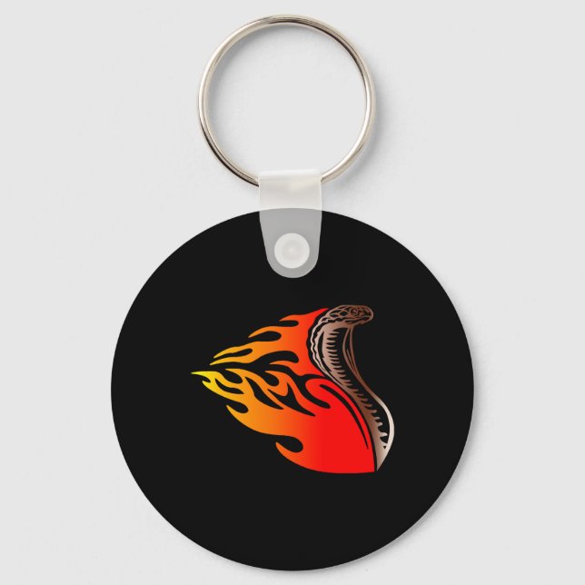cobra lågor design nyckelring (Framsida)