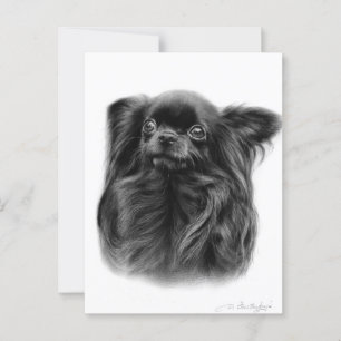 Cobra Long-Hearing Chihuahua Hand Painting Portrai Vykort