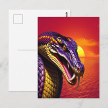 Cobra-orm med kraftig lila och gult