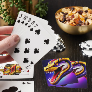 Cobra-pulverröd lila vit och gult casinokort