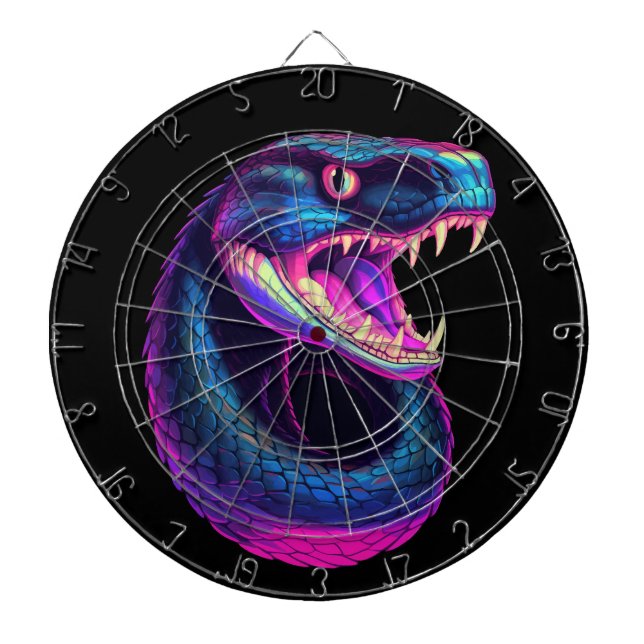 Cobra Snake in Vaporwave Aesthetic Stil Darttavla (Framsidan)