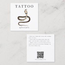 Cobra Snake Tattoo Aftercare Instructions QR Code Fyrkantigt Visitkort