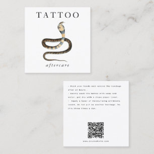 Cobra Snake Tattoo Aftercare Instructions QR Code Fyrkantigt Visitkort