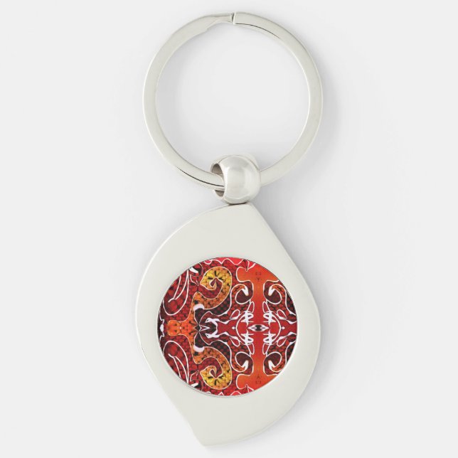 Cobra Swirl Silverfärgad Nyckelring (Framsidan)