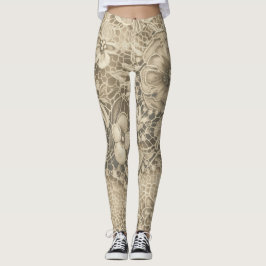 "Cobweb White Vintage Snöre" Leggings