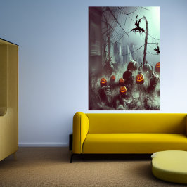 Cobwebs och Pumpkin | AI Art Poster