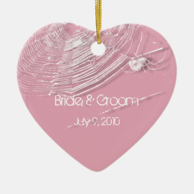 Cobwebs och White Spiders Keepsak Bröllop Ornament (Framsidan)