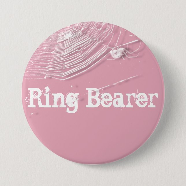 Cobwebs och White Spiders Ring Bearer Knapp (Framsida)