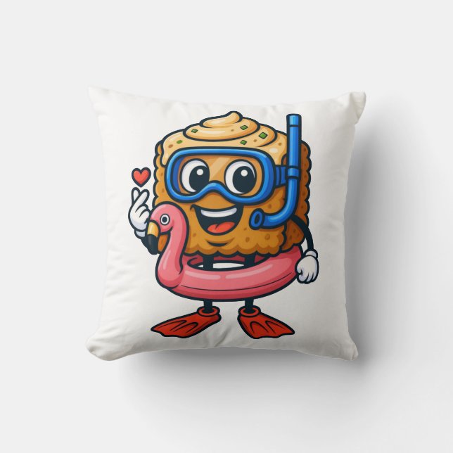 CobyBiscuit – Flamingo Snorkel Edition Kudde (Framsida)
