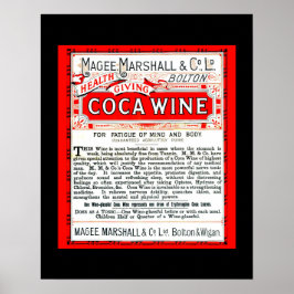 Coca Vin Vintage Remedy copy of 1800's ad Poster