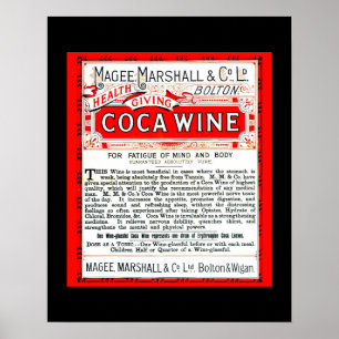 Cocavinvintage Remedy kopierar av annonsen 1800's Poster