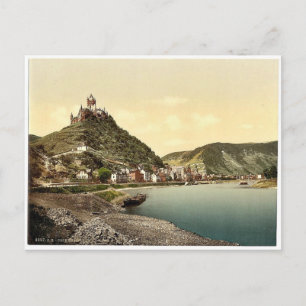 Cochem and castle, Moselle, dalen of, Tyskland cla Vykort
