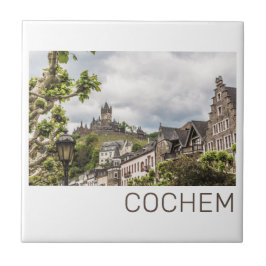 Cochem Mosel Panorama Tyskland Souvenir Kakelplatta