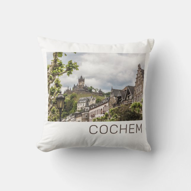 Cochem Mosel Panorama Tyskland Souvenir Kudde (Framsida)