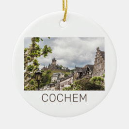 Cochem Moselle Panorama Tyskland Souvenir Julgransprydnad Keramik