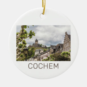 Cochem Moselle Panorama Tyskland Souvenir Julgransprydnad Keramik
