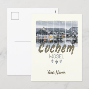 Cochem on Moselle Tyskland Vintage Souvenir Helg Vykort
