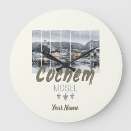 Cochem on Moselle Tyskland Vintage Souvenir Stor Klocka