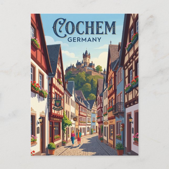 Cochem, Tyskland, Gränd Tyskland Vykort (Framsida)