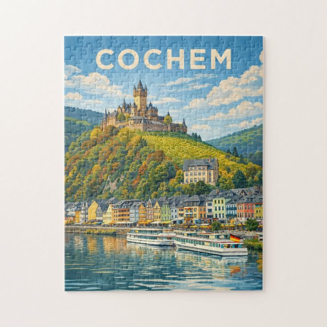 Cochem Tyskland Vintage Resa Konst Pussel (Vertikal)