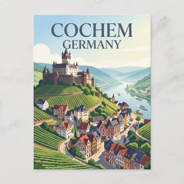 Cochem Tyskland Vykort (Framsida)