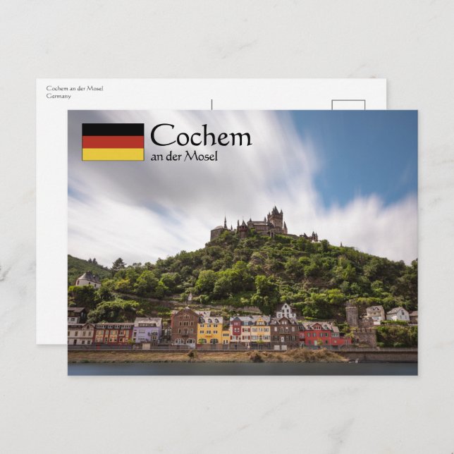 Cochem Tyskland Vykort (Fram/baksida)