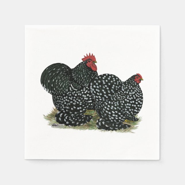 Cochin Mottled Chickens Pappersservett (Framsidan)