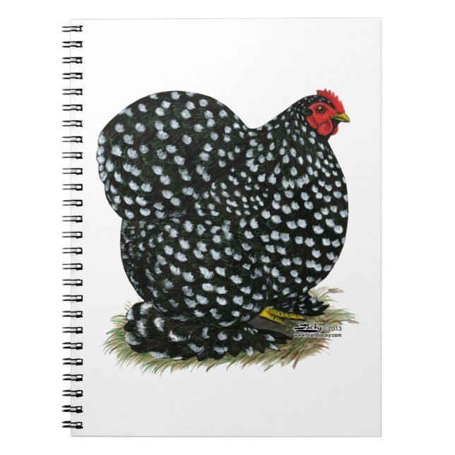 Cochin Mottled Hen Anteckningsbok Med Spiral (Framsidan)