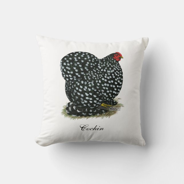 Cochin Mottled Hen Kudde (Framsida)