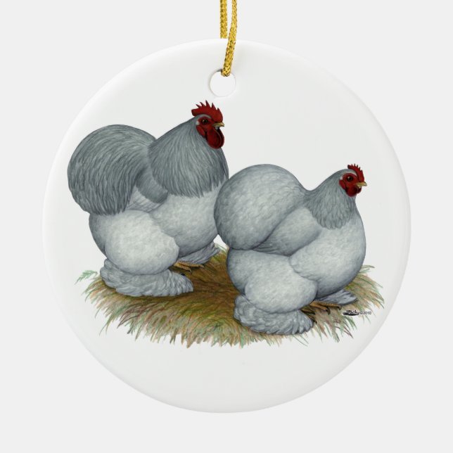 Cochin:  Självblått Julgransprydnad Keramik (Framsidan)