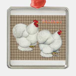 Cochin: White Bantams Julgransprydnad Metall