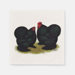 Cochins Black Bantam Pair Pappersservett