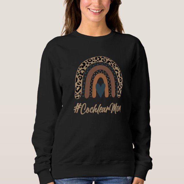 Cochlear Mamma Boho Rainbow Döv Hearing Pri T Shirt (Framsida)