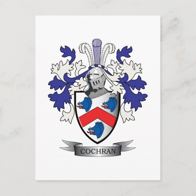 Cochran Family Crest Jackar om Arm Vykort (Framsida)