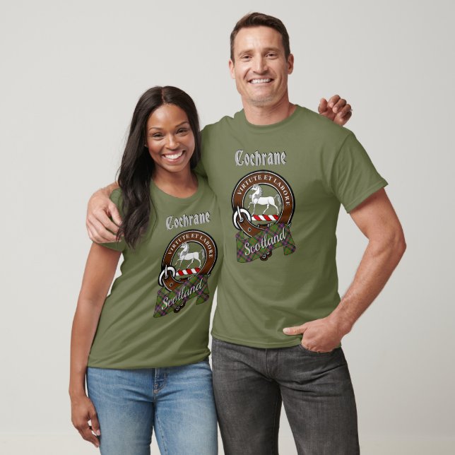 Cochrane Clan Badge & Tartan T Shirt (Unisex)
