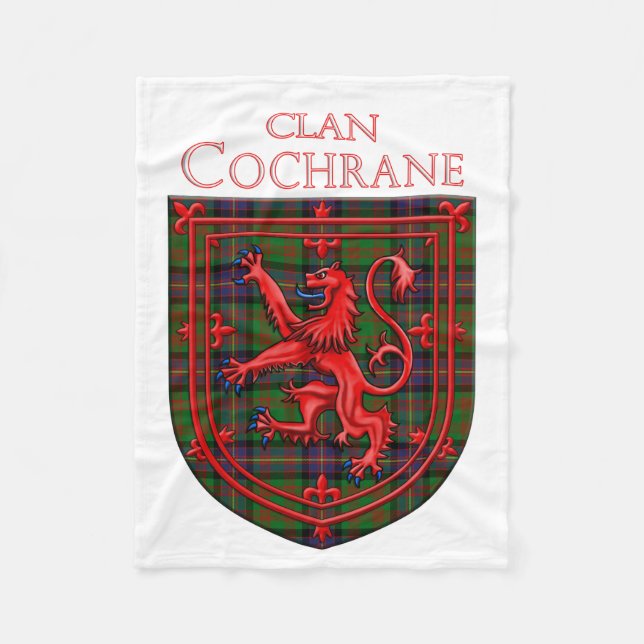 Cochrane Tartan Scottish Plaid Lion Rampant Fleecefilt (Framsidan)
