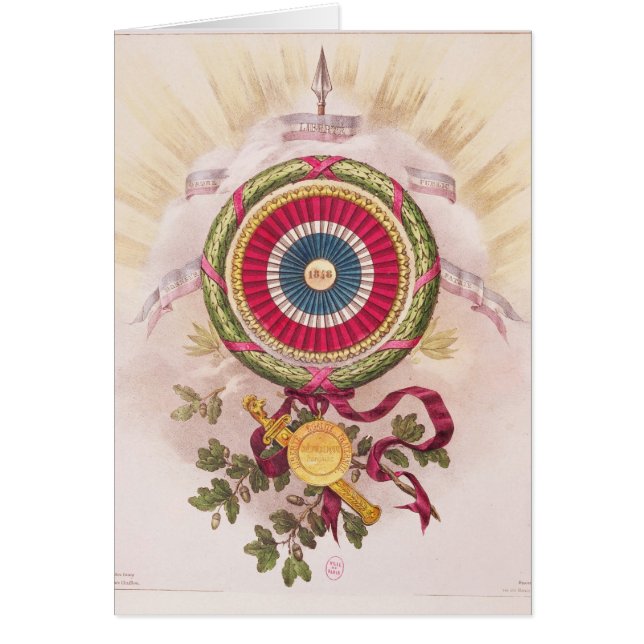 Cockade emblem av 1848 hälsningskort (Framsidan)