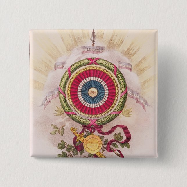 Cockade emblem av 1848 knapp (Framsida)