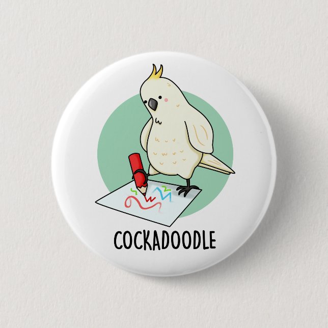 Cockadoodle Funny Cockatoo Bird Pun Knapp (Framsida)