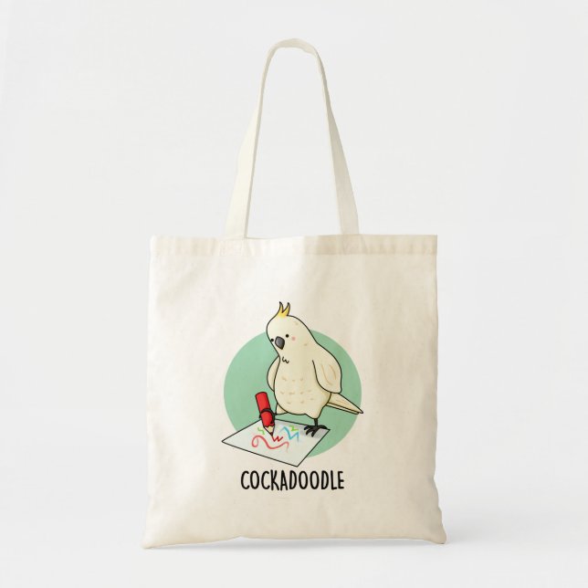 Cockadoodle Funny Cockatoo Pun Tygkasse (Framsidan)